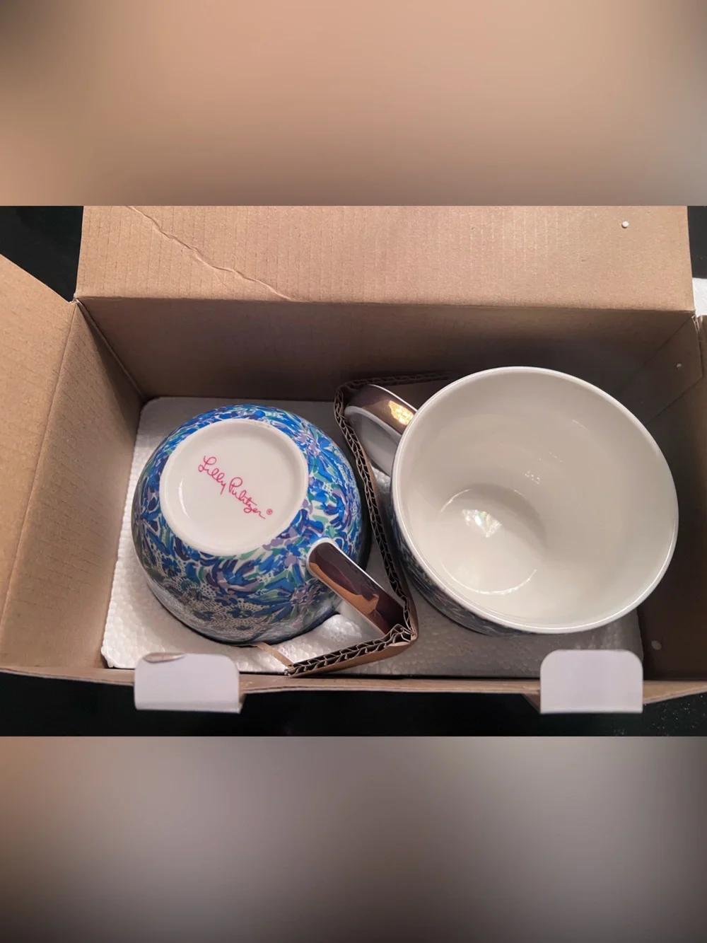 Lilly Pulitzer Ceramic Mugs Set of 2 High Manetenance New
